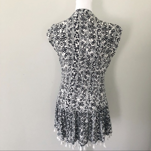 Poupette St Barth Heni Mini Dress Black and White Floral Size XS - Picture 6 of 9